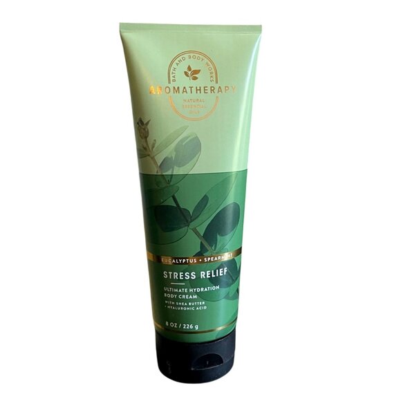 Bath & Body Works Aromatherapy Stress Relief Eucalyptus Spearmint Body Cream 8oz - Picture 1 of 3